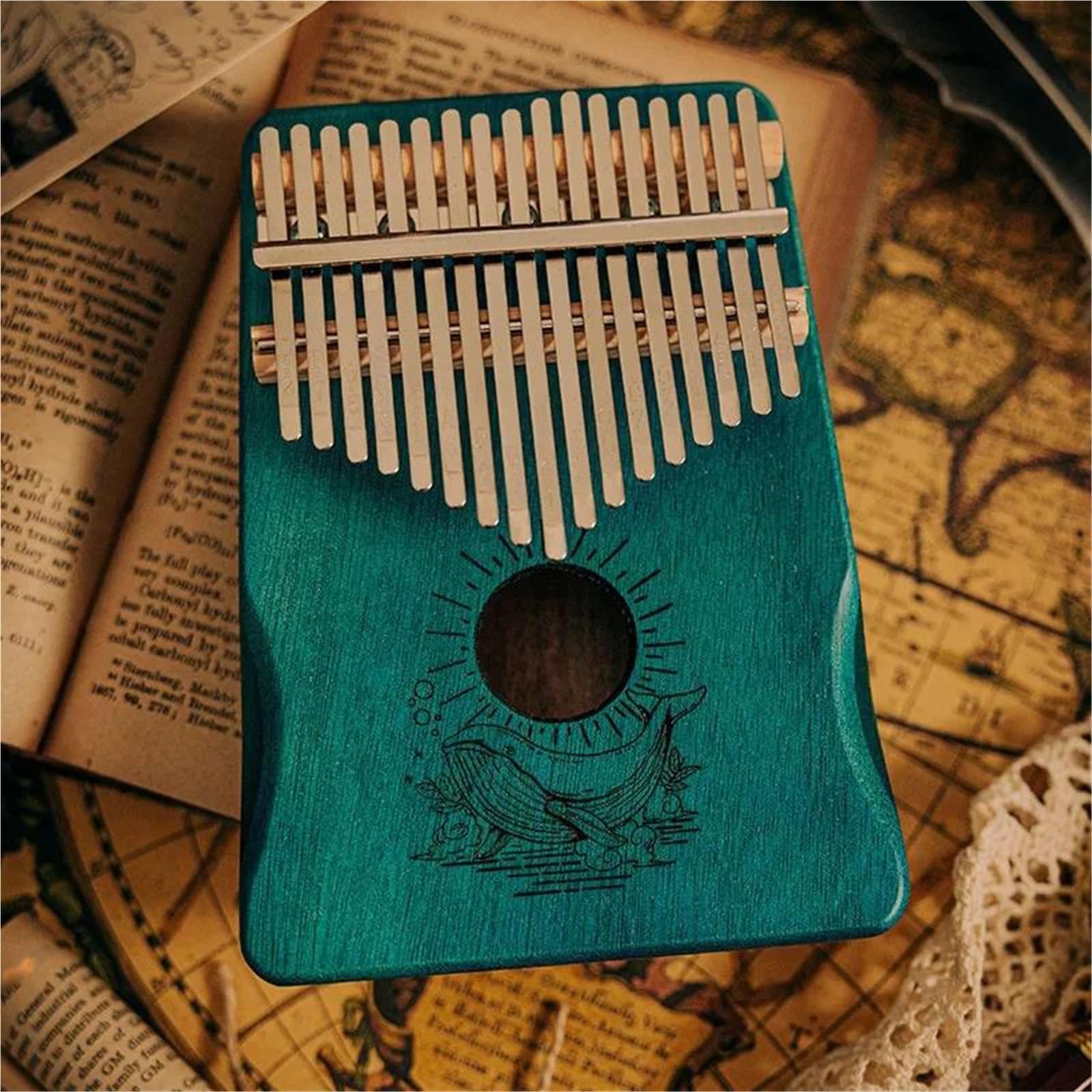17 Klawiszowy Minikalimba Koncertowy W Kolorze Khaki Zielonym Kalimba(Green)