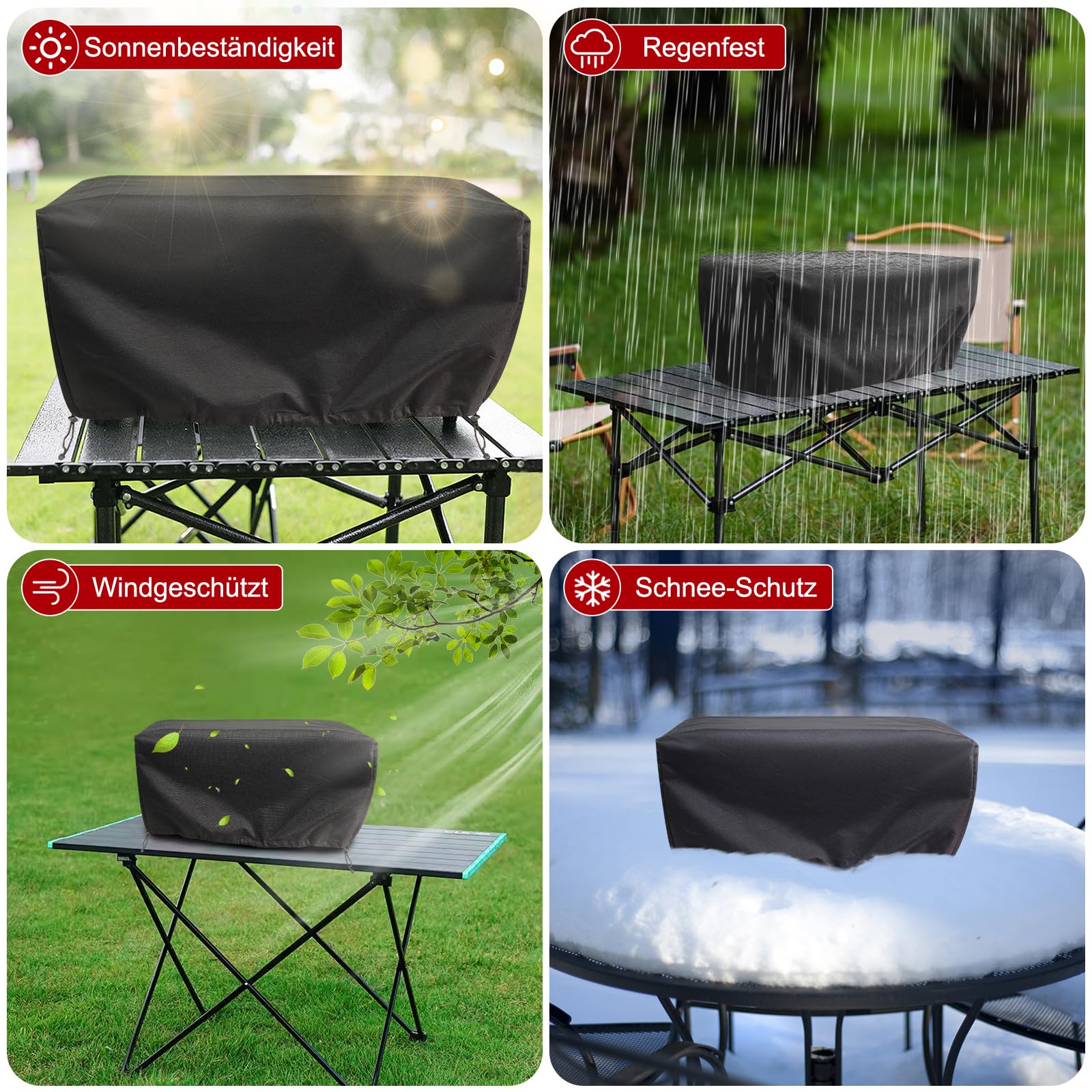 Pizza Ofen Abdeckung für 13 Gas Pizza Ofen - 55x55x27cm 600D Oxford Tuch Abdeckung wasserdicht und Dual verstellbare Kordelzug winddicht
