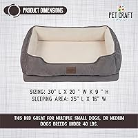 Vista 6 de Pet Craft Supply Tumbona ortopédica de alta calidad para perros, sofá estilo sofá, funda extraíble y lavable, para aliviar la artritis articular