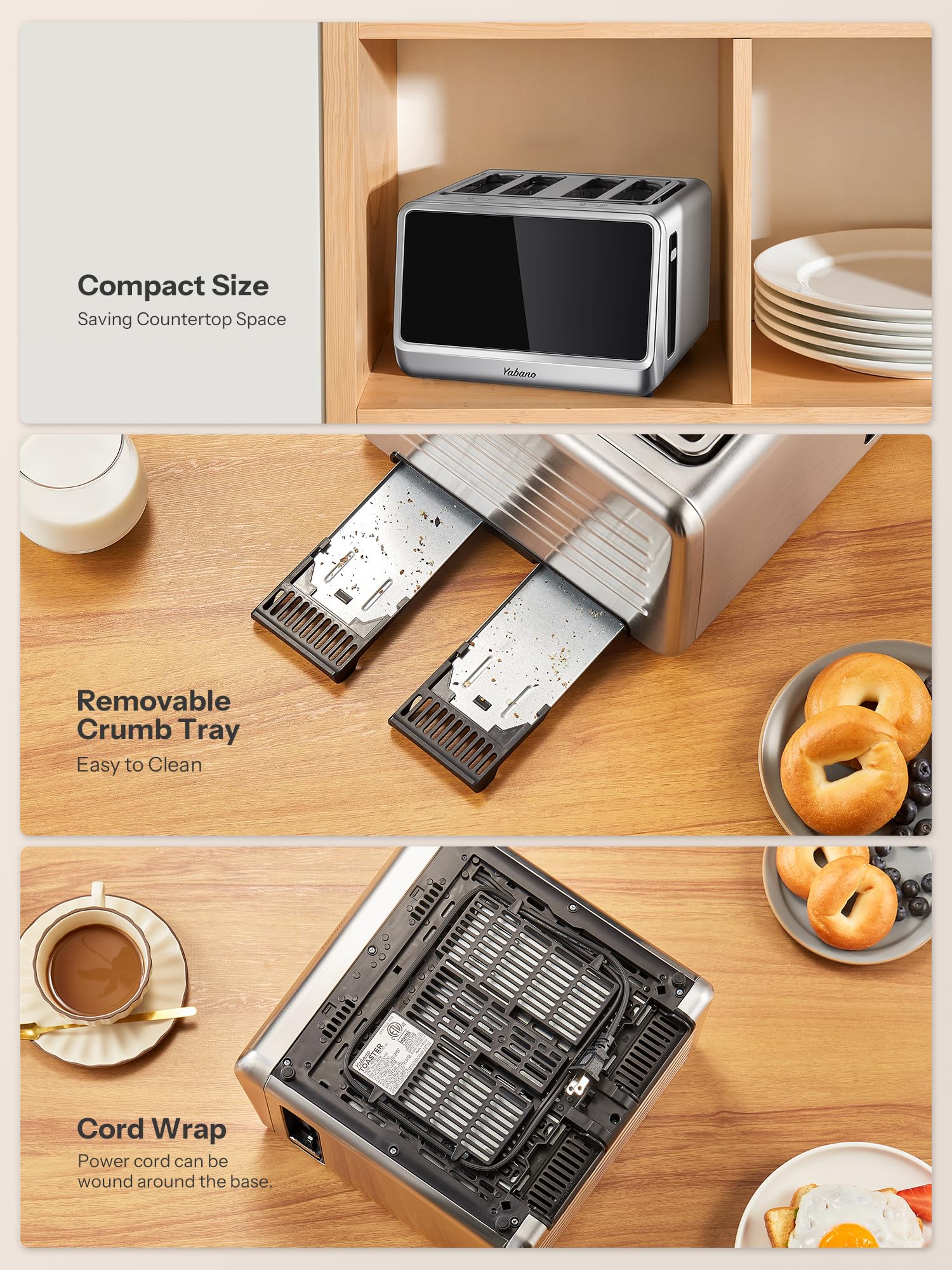Yabano 4 Slice Toaster - Smart Touch & 6 Levels -6 Yabano 4 Slice Toaster - Smart Touch & 6 Levels -6