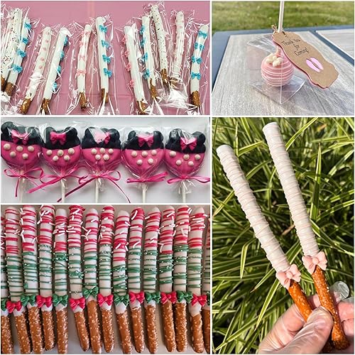 Miniatura 3 de Actvty Molde de chocolate para lazo, 4 piezas de mini moldes de lazo, moldes de silicona para fondant para postres de bricolaje, cake pop, dulces,