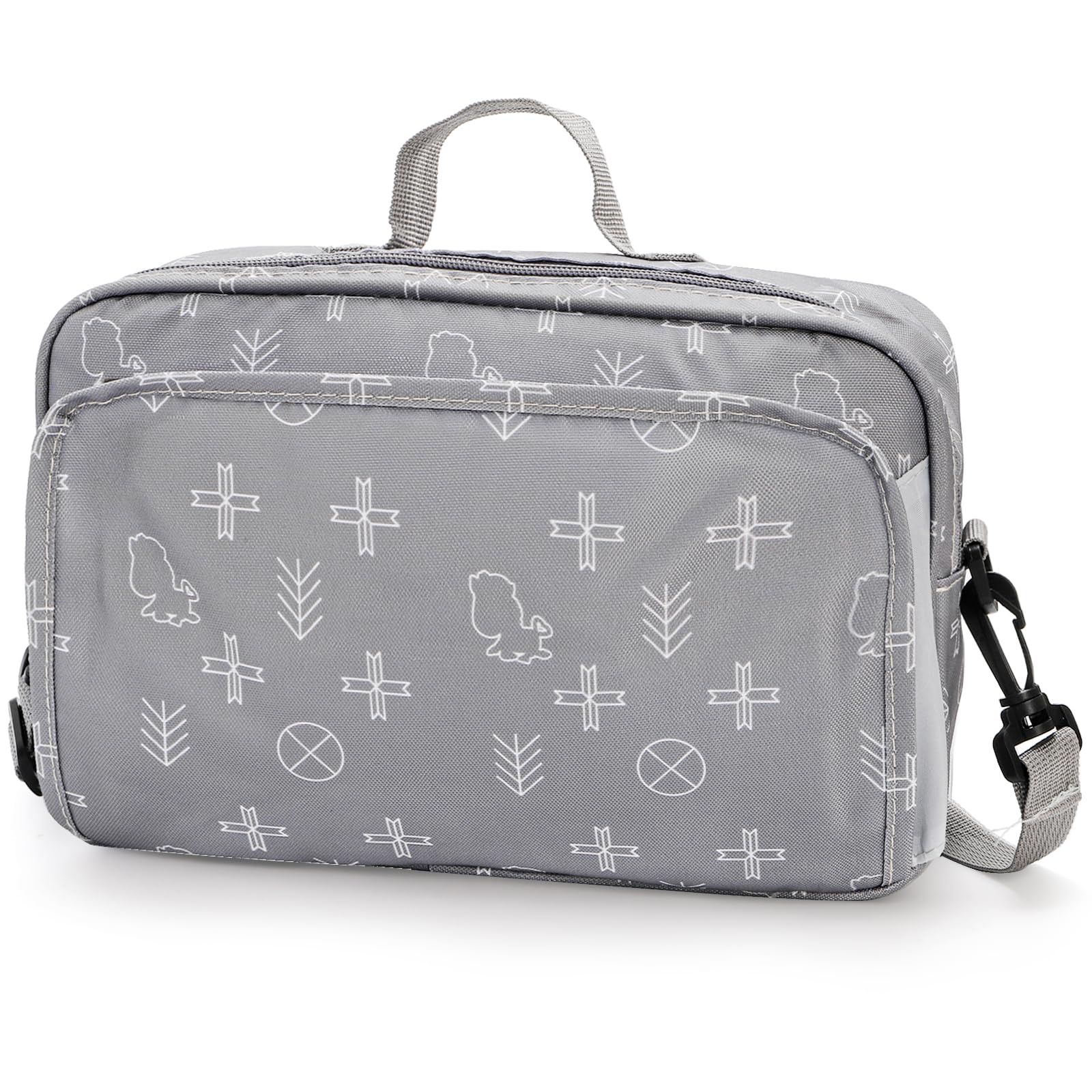 Hacaroa Small Diaper Bag with Wipes Pocket, Mini Cute Stroller Caddy Crossbody Nappy Bags with Adjustable Strap, Tote Diaper Bag for Baby Boy, Girl,