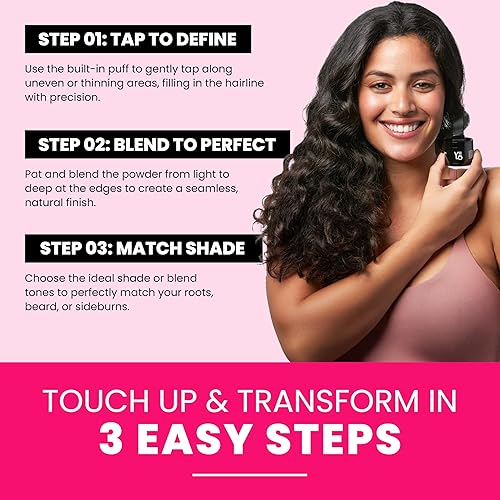 Miniatura 6 de VELO Polvo de línea capilar - Polvo de retoque de raíz de cabello Light Coffee para mujeres y hombres, cubre instantáneamente el cabello gris, el