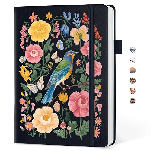 Taja Pretty Lined Journal for Women, Aesthetic Cute Hardcover Leather