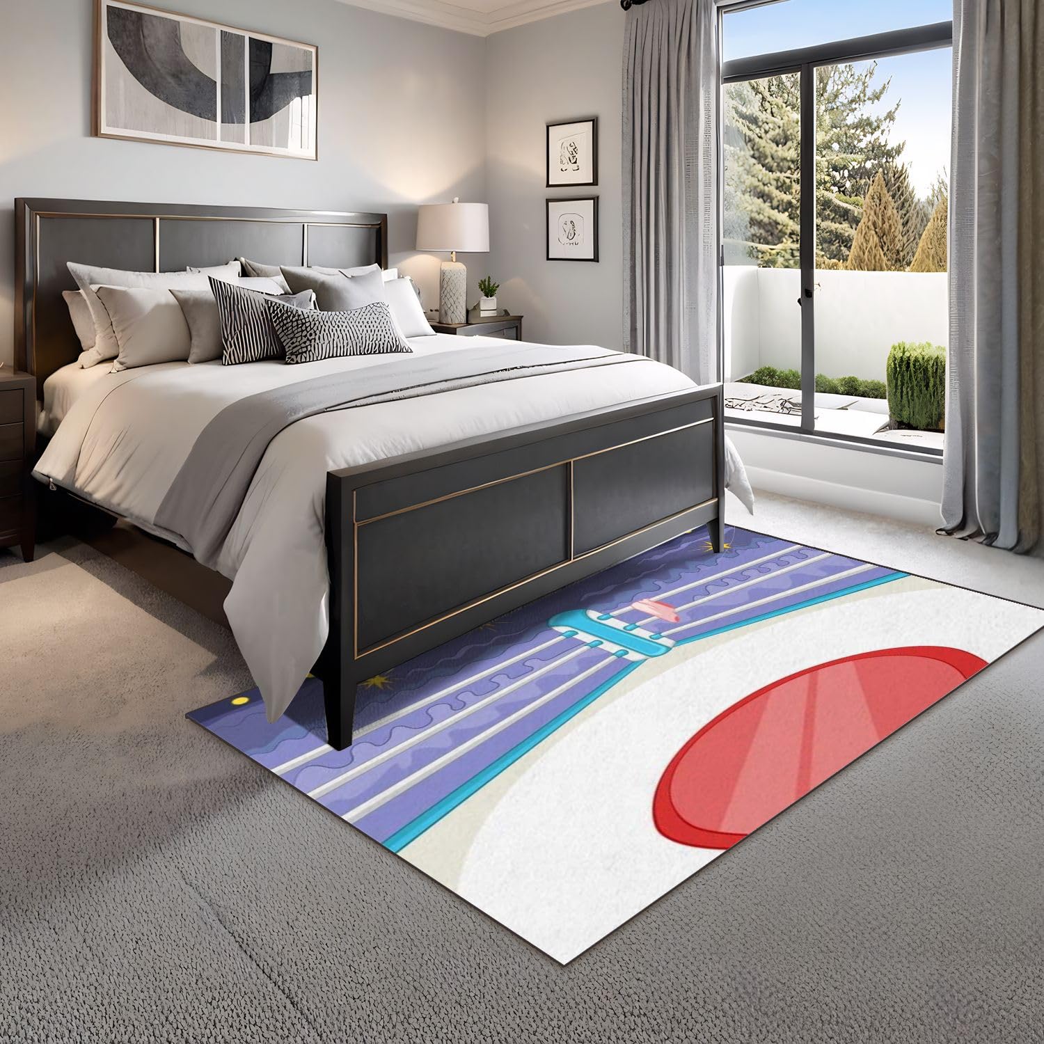 4x5 Boho Rug Rugs for Living Room Rugs for Entryway Boxing Ring Cartoon Bedroom Rug Door Mat Nursery Room Decor Rainbow Carpet