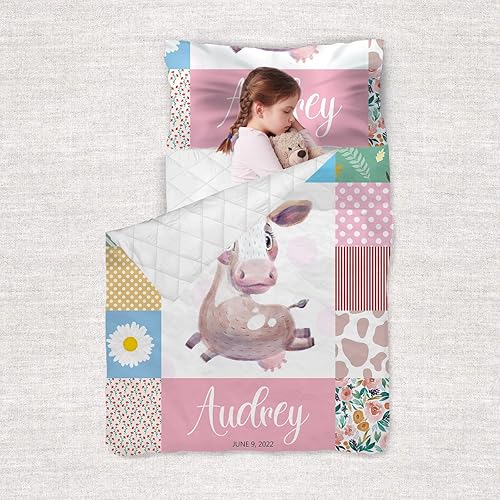 Tapete personalizado para siesta con funda de almohada y manta, sacos de dormir de princesa personalizados para niñas y niños, sacos de dormir para