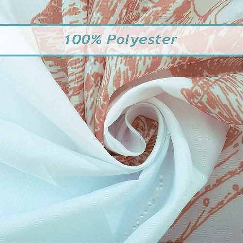 Miniatura 5 de Bonhause Cortina de ducha con caballito de mar costero, cortina de baño subacuática azul océano, playa, estrella de mar, coral, 72 x 72 pulgadas,