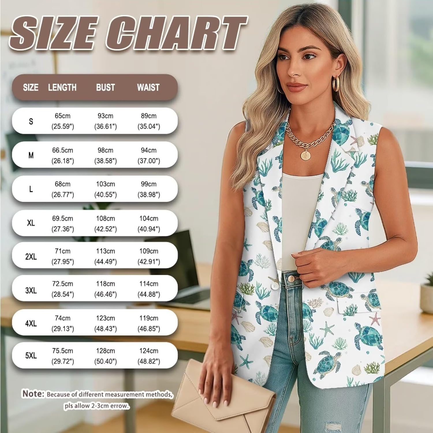 Womens Vest Suit V Neck Button Down Sleeveless Business Casual Vest Tops Waistcoat Blazer Dressy Vests