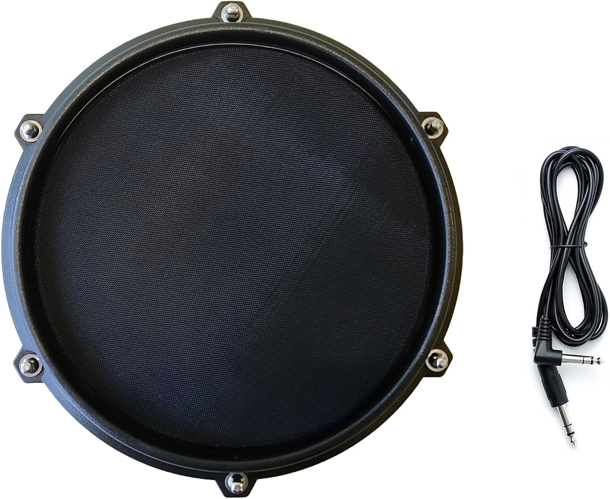 Alesis Turbo/Nitro Express 8 Inch Single-Zone Mesh Tom Pad and Silverline Audio 10ft Trigger Cable Bundle (No Mount, Pad only)