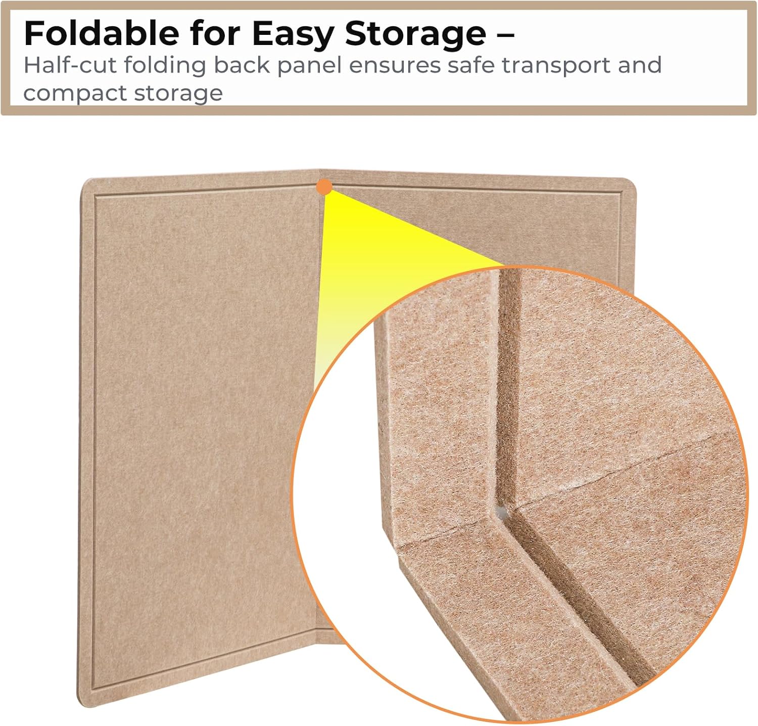 48 x 36 Inches Foldable Large Bulletin Board for Wall, Decorative Picture Display Felt Board with Self-Adhesive Tape for School, Home, Kitchen & Office Walls, Includes 30 Pins, Oatmeal