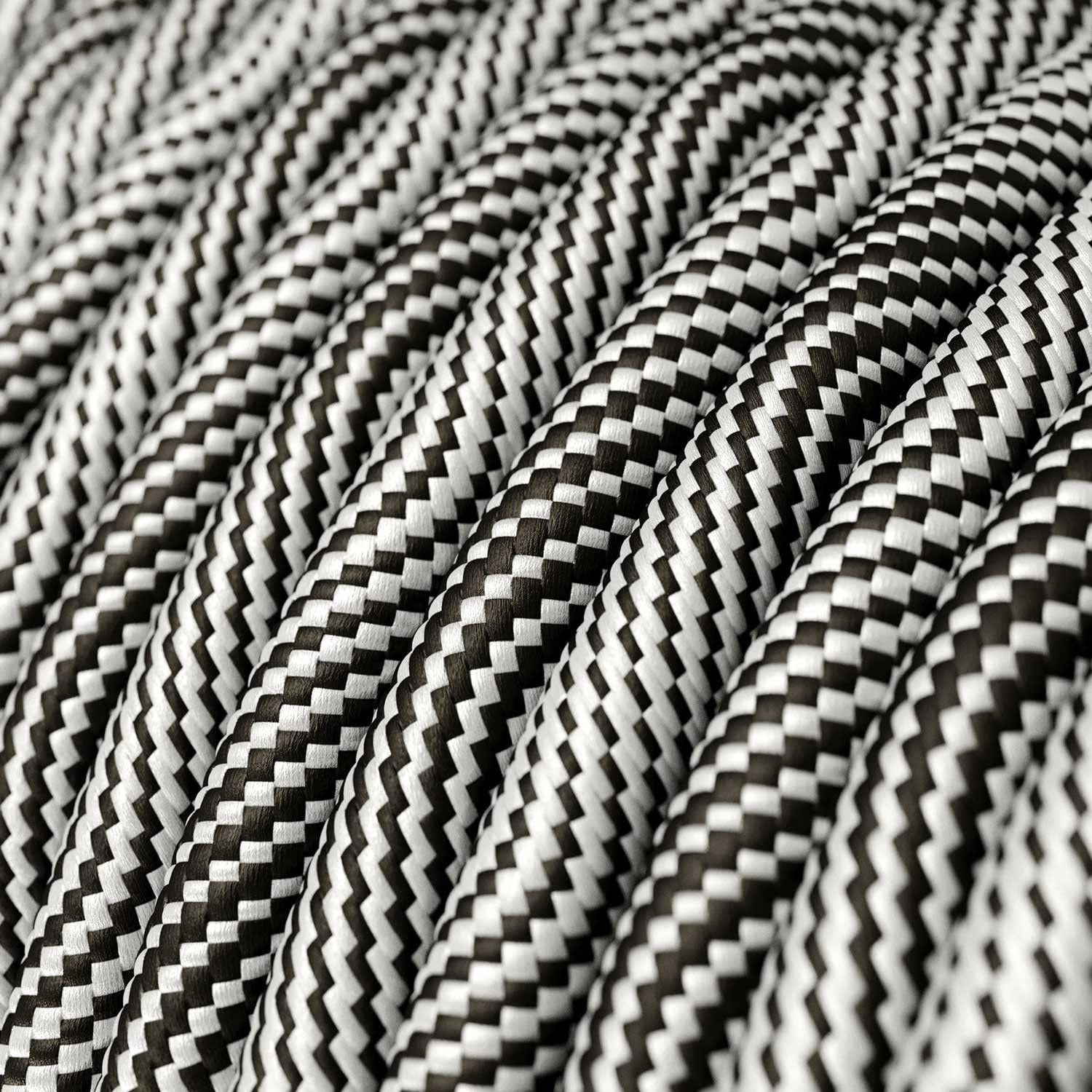 creative cables - Lampada a sospensione Made in Italy completa di cavo tessile e portalampada in alluminio zigrinato - Senza lampadina, Titanio satinato