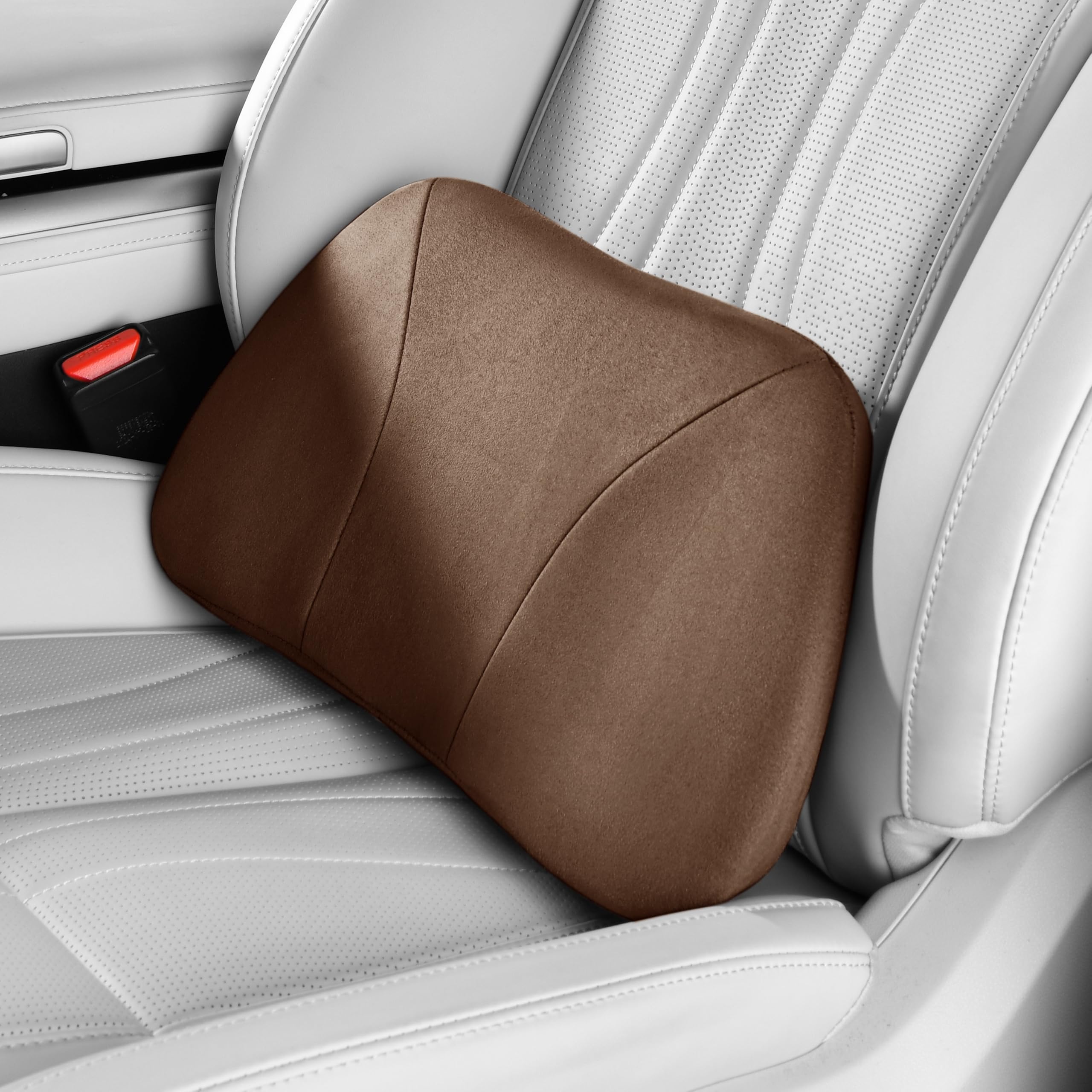 POKSRI Lumbar Support Pillow,Back Pain Relief Cushion,fits tightly around the waist,Memory Foam,Skin-friendly Suede Fabric,fit Car Drive,Office chair,Rest seat,Improve Posture,Portable,15.5''Lx 8.7''H โ image 1