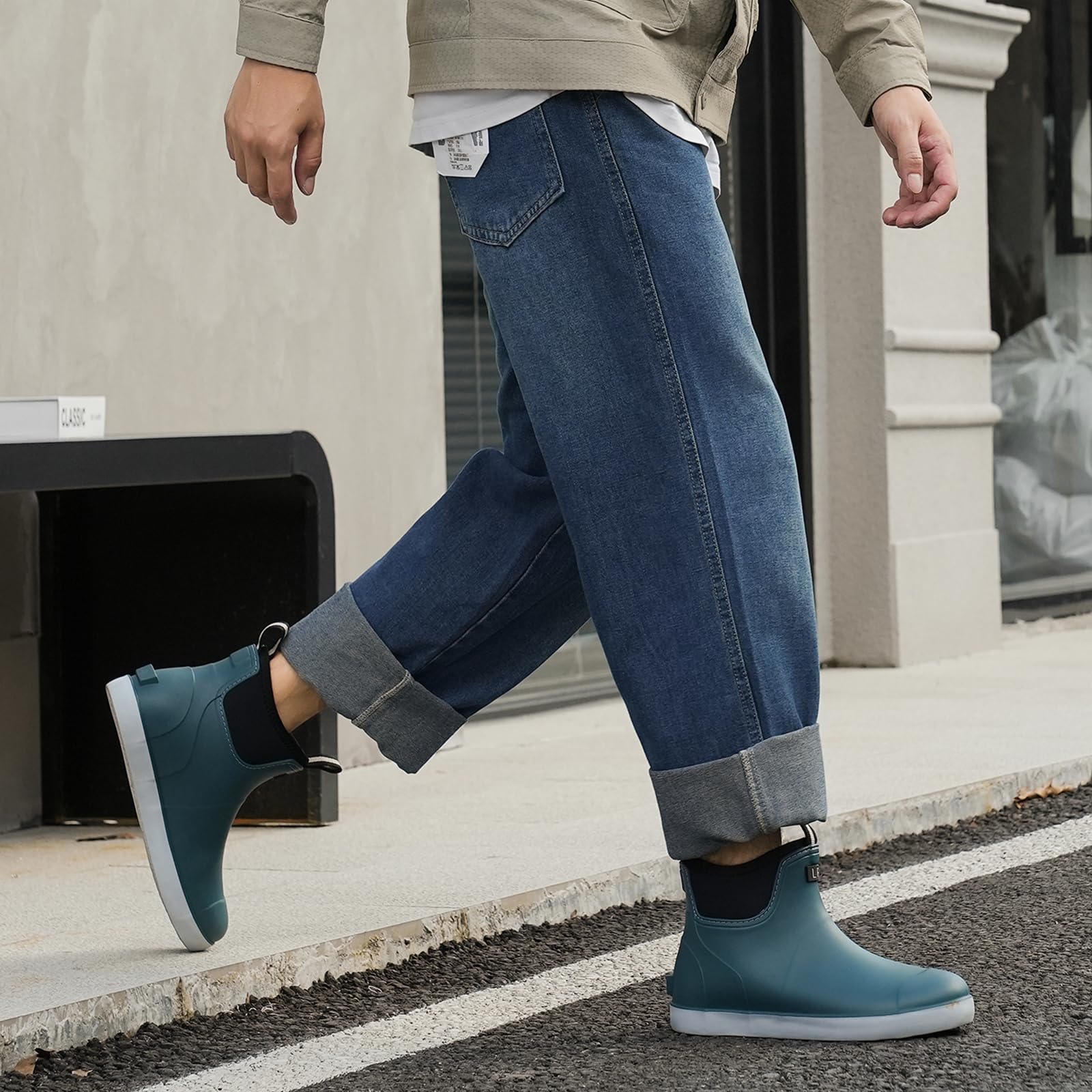 Stivali Pioggia Gomma Uomo, Stivaletti Antinfortunistica Uomo, Stivali Da Pesca, Antiscivolo Comode Shorty Boots Scarpe Da Giardino