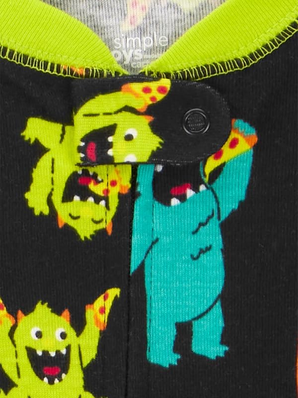 Simple Joys by Carter's Baby 3-pack Snug-fit Footless Cotton Pajamas, Monsters/Dino/Construction, 24 Months by Simple Joys by Carter's - Used condition - Image 2