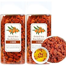 XIXICHA Dried Sea Buckthorn Tea, All-Natural Unsweetened Superfood Snack, Premium Whole Berry for Herbal Tea or Smoothie, Rich in Vitamin C and Antioxidants, Vegan Non-GMO Gluten Free, 11.3oz