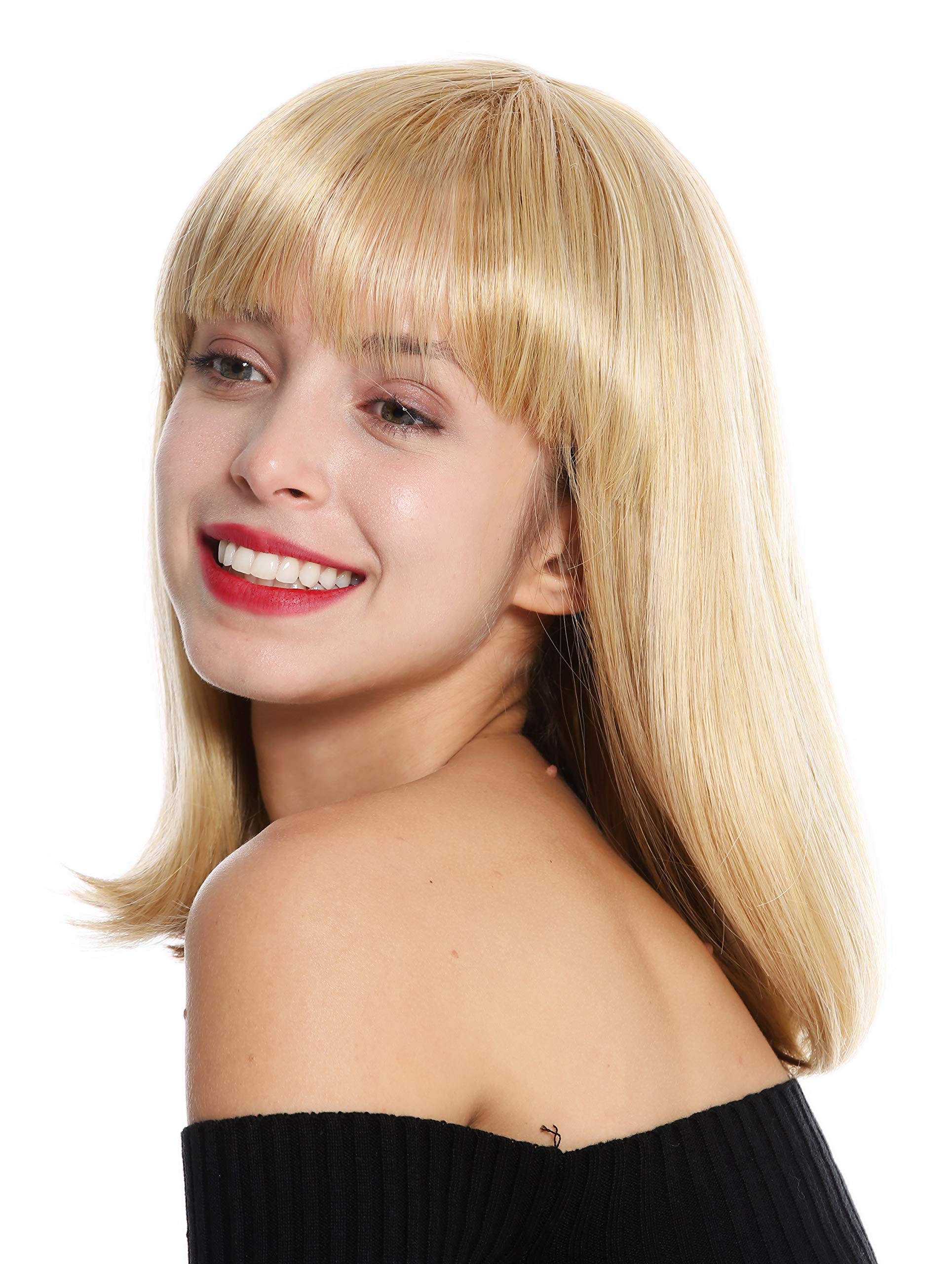 WIG ME UP - VK-1-660H quality women's wig short shoulder length long bob fringe sleek blonde light blonde mix - Image 3