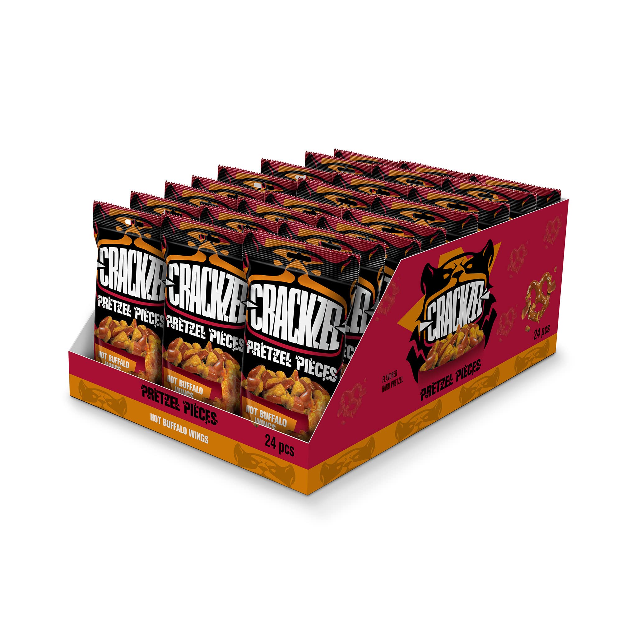 Crackzel Hot Buffalo Wings Pretzel Pieces 24 x 85 gr Picantes