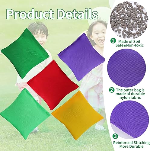 Miniatura 3 de 30 bolsas de frijoles de nailon  Mini pufs coloridos para lanzar juegos familiares