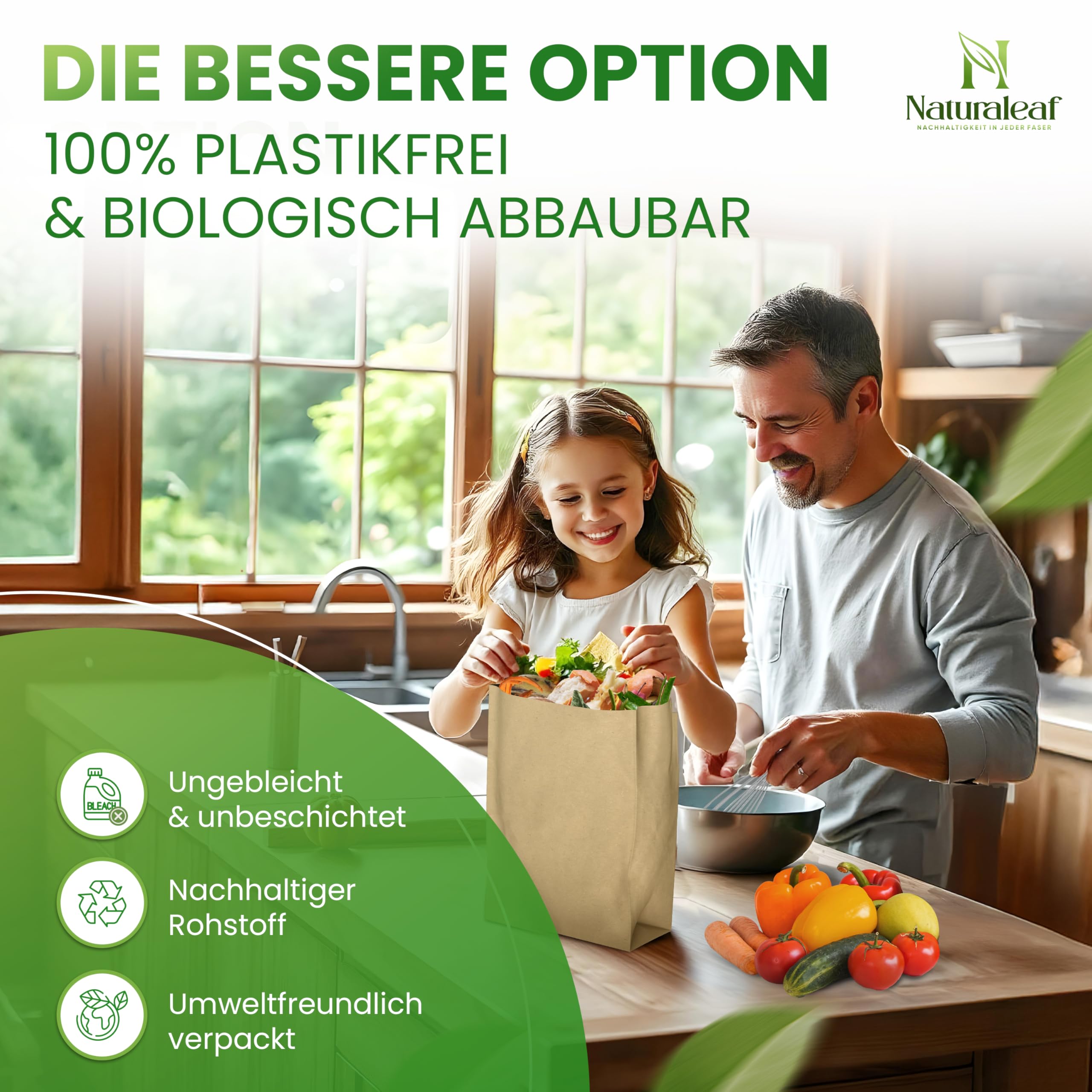 Biomüllbeutel 20L | 100 Stück | Extra Nass- & Reißfest