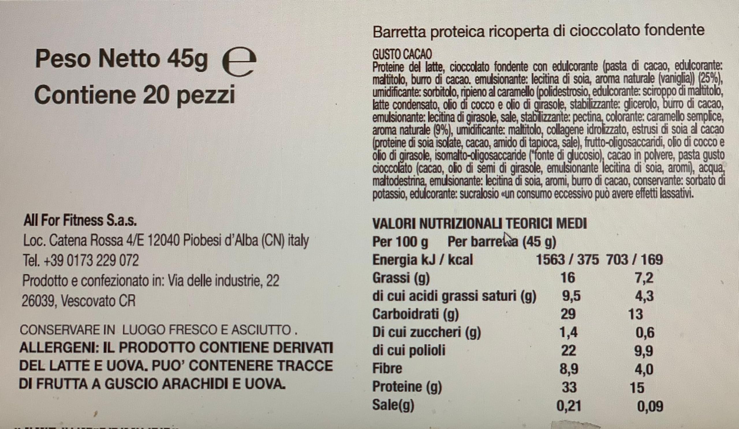 Barrette Proteiche Basso Contenuto di Zuccheri (0,6g), Powerhouse Nutrition, Barrette Proteiche Muscle Zero, Alto Contenuto di Proteine e Fibre, Gusto cacao (Box 20 Pezzi)