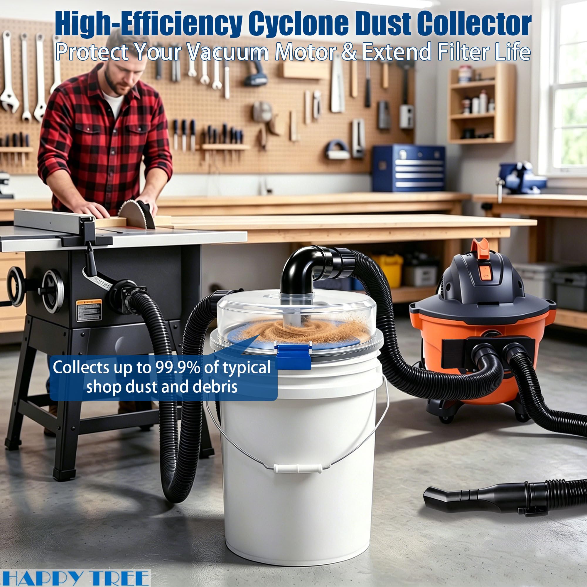 Happy Tree Cyclone Dust Separator - Maximize Vacuum Suction -2 Happy Tree Cyclone Dust Separator - Maximize Vacuum Suction -2