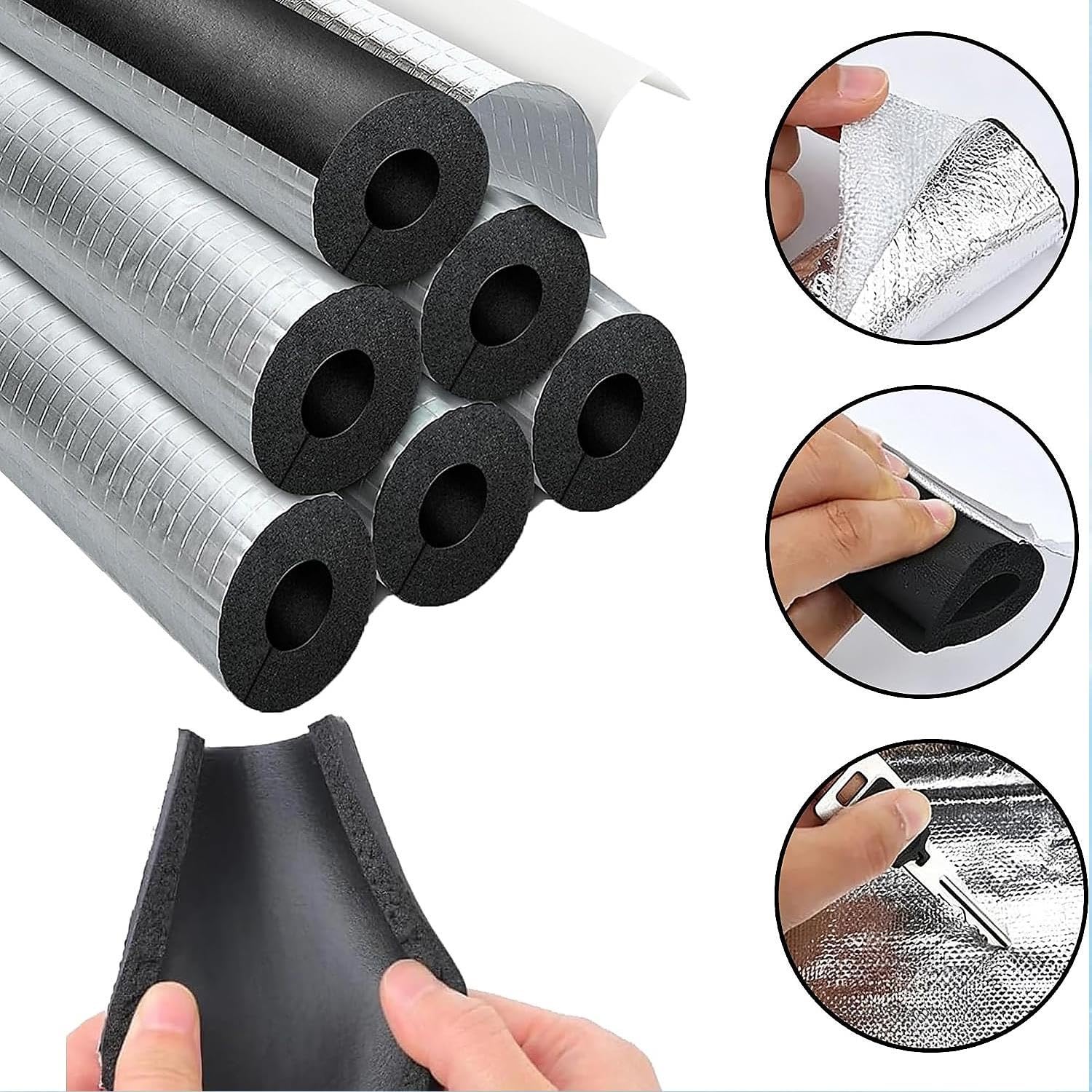 Isolante for Tubature Condizionatore Autoadesivo,Tubo Isolante Antigelo