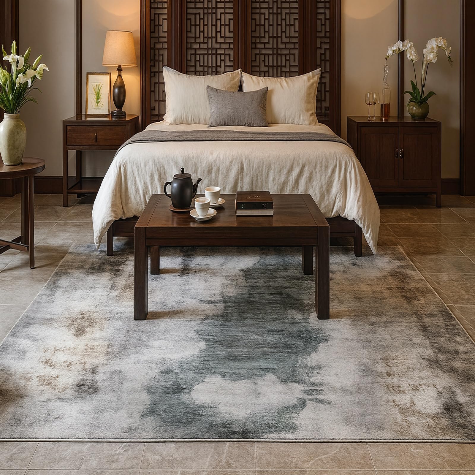 Tapis de chambre antidérapant et lavable pour un entretien facile