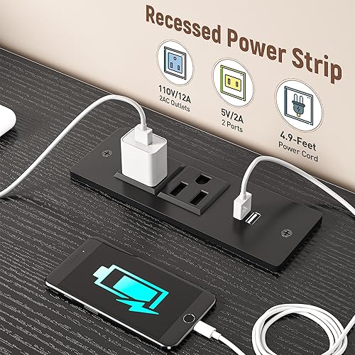 Miniatura 5 de Cómoda para dormitorio con 10 cajones con luz LED y toma de corriente, cómodas de tela y cómoda con estantes abiertos para pasillo, sala de estar,