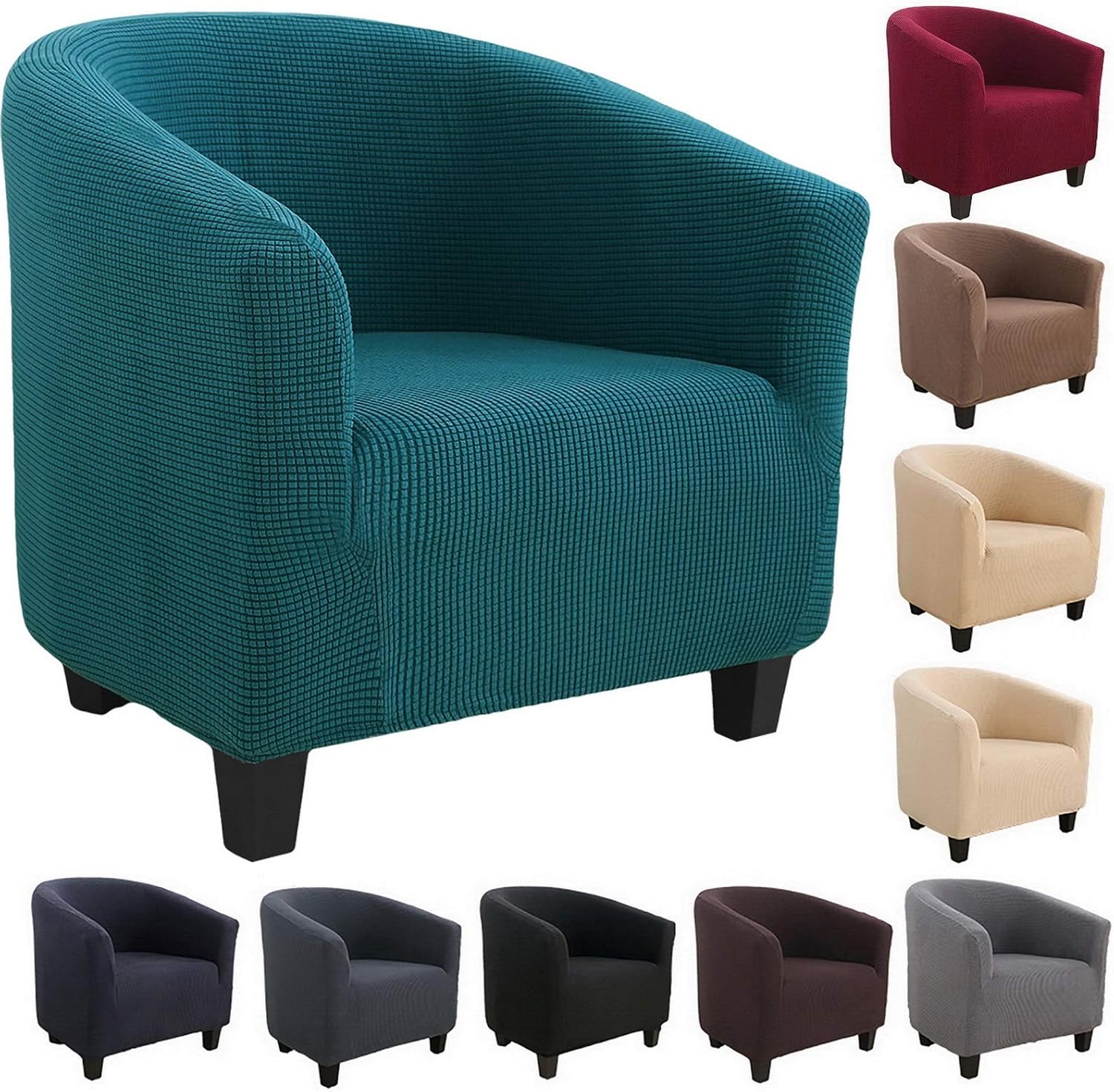 Souarts Tub Chair Covers Stretch Chair Covers For Armchairs Solid Color