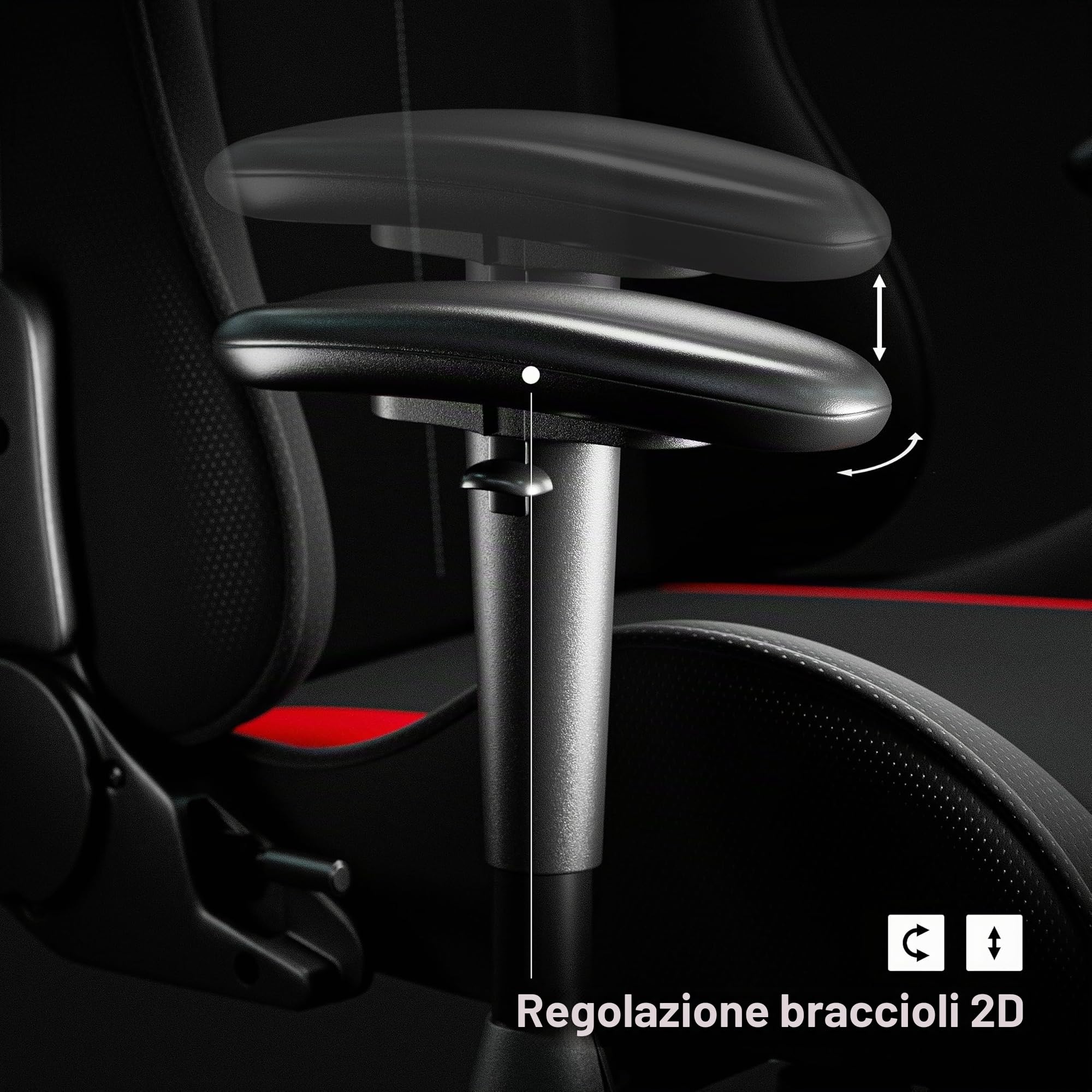 DIABLO Sedia da Gaming X-Starter | Sedia Gaming Ergonomica in Tessuto, Braccioli Regolabili, Meccanismo di Inclinazione | Sedia per PC, Gaming Chair, Poltrona da Ufficio | Nero