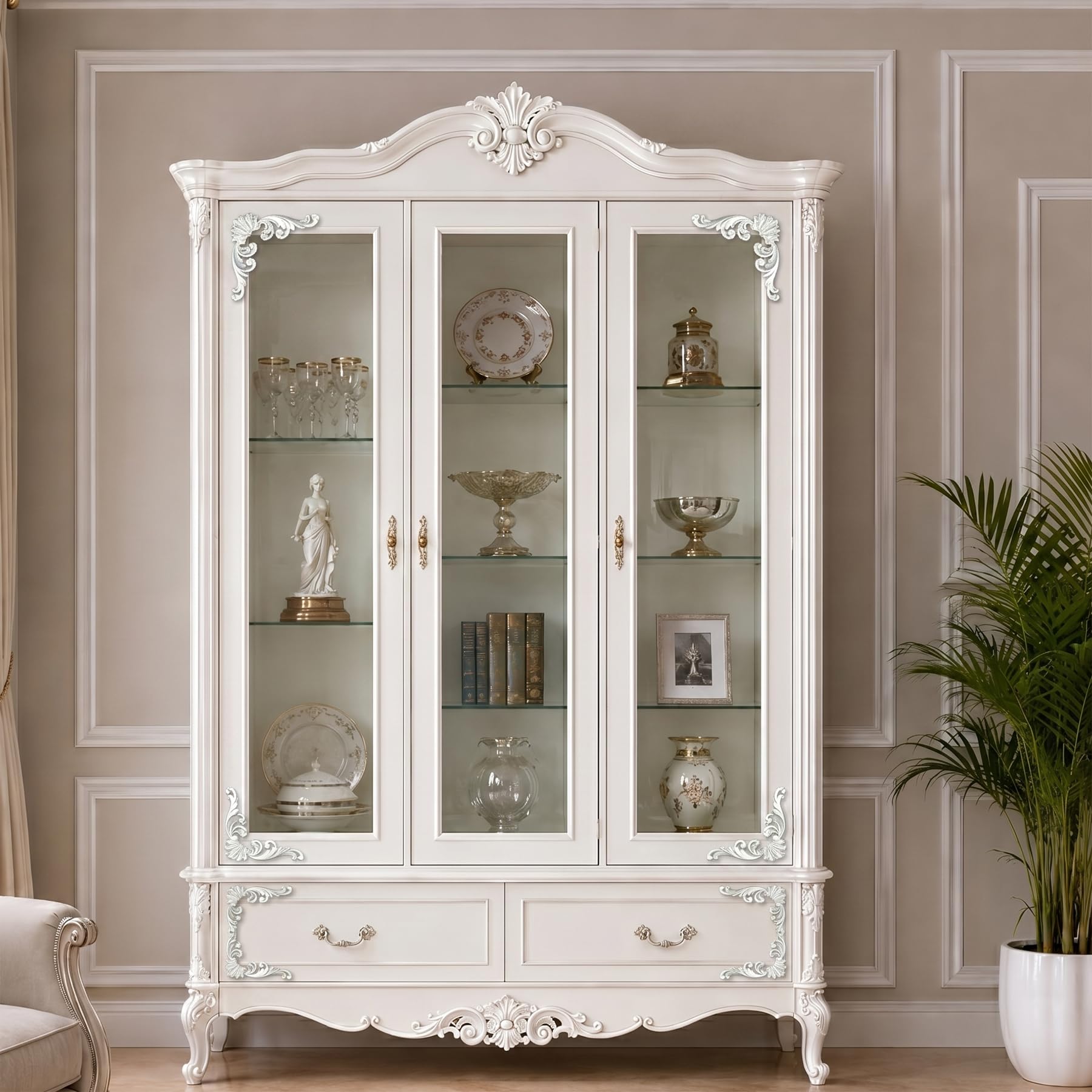 4 PCS Angolari Decorativi per Pareti E Soffitti in PU Modanature Angolari 3D con Decorazioni Floreali Profili Decorativi Verniciabili per Cornici E Angoli Elegante Finitura