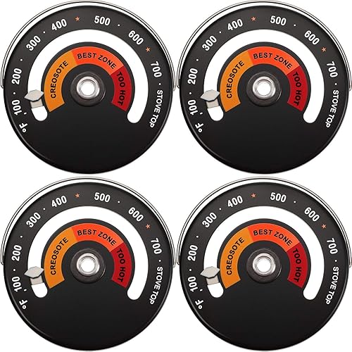 Frienda Termómetro magnético para estufa de leña, medidor de temperatura del horno para evitar daños en la tubería de la chimenea por