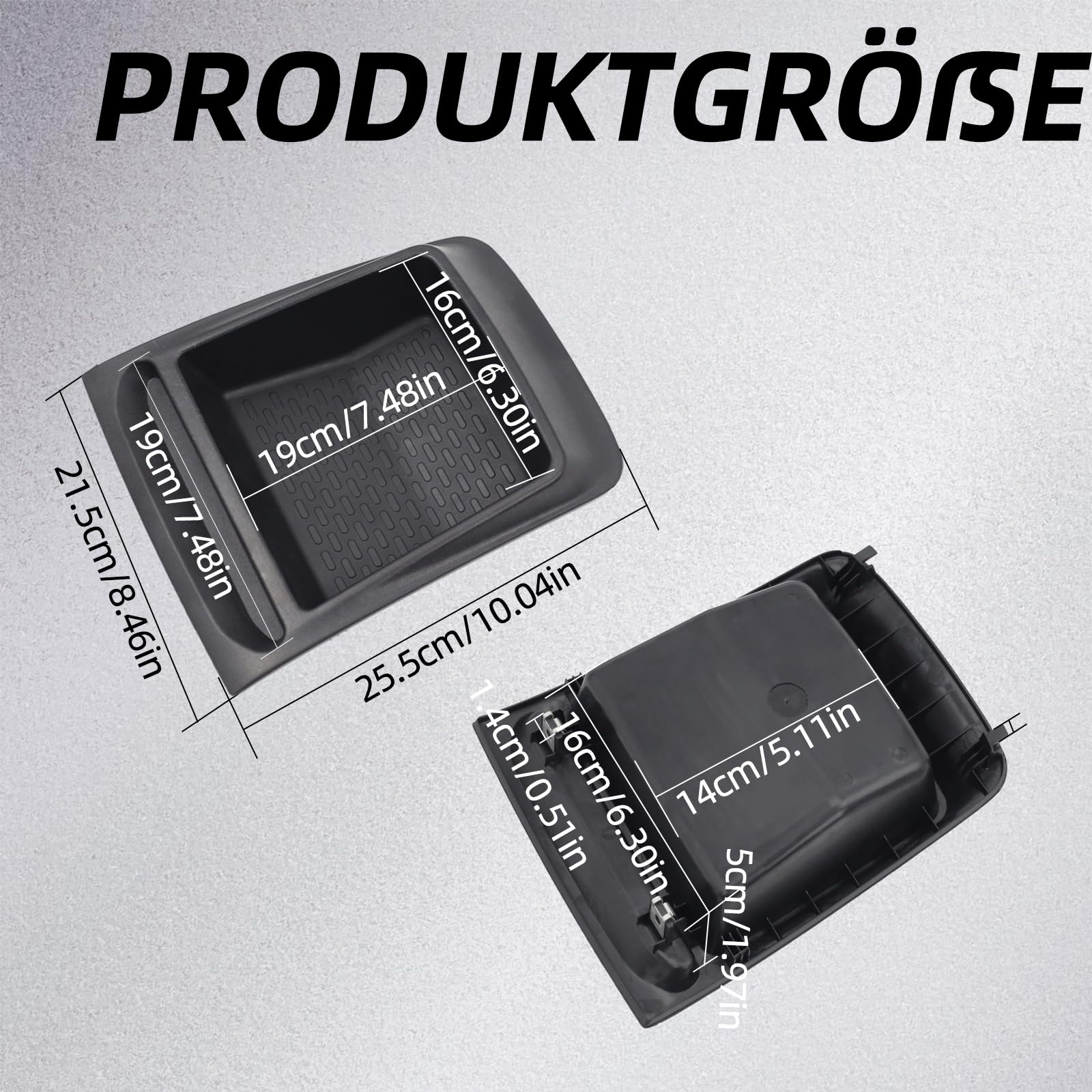 Auto-Armaturenbrett-Aufbewahrungsbox, passend für Fiat Ducato, Peugeot Boxer, Citroen Relay (2014+), schwarzes ABS-Material, rutschfestes Design 6472115AG，735699812