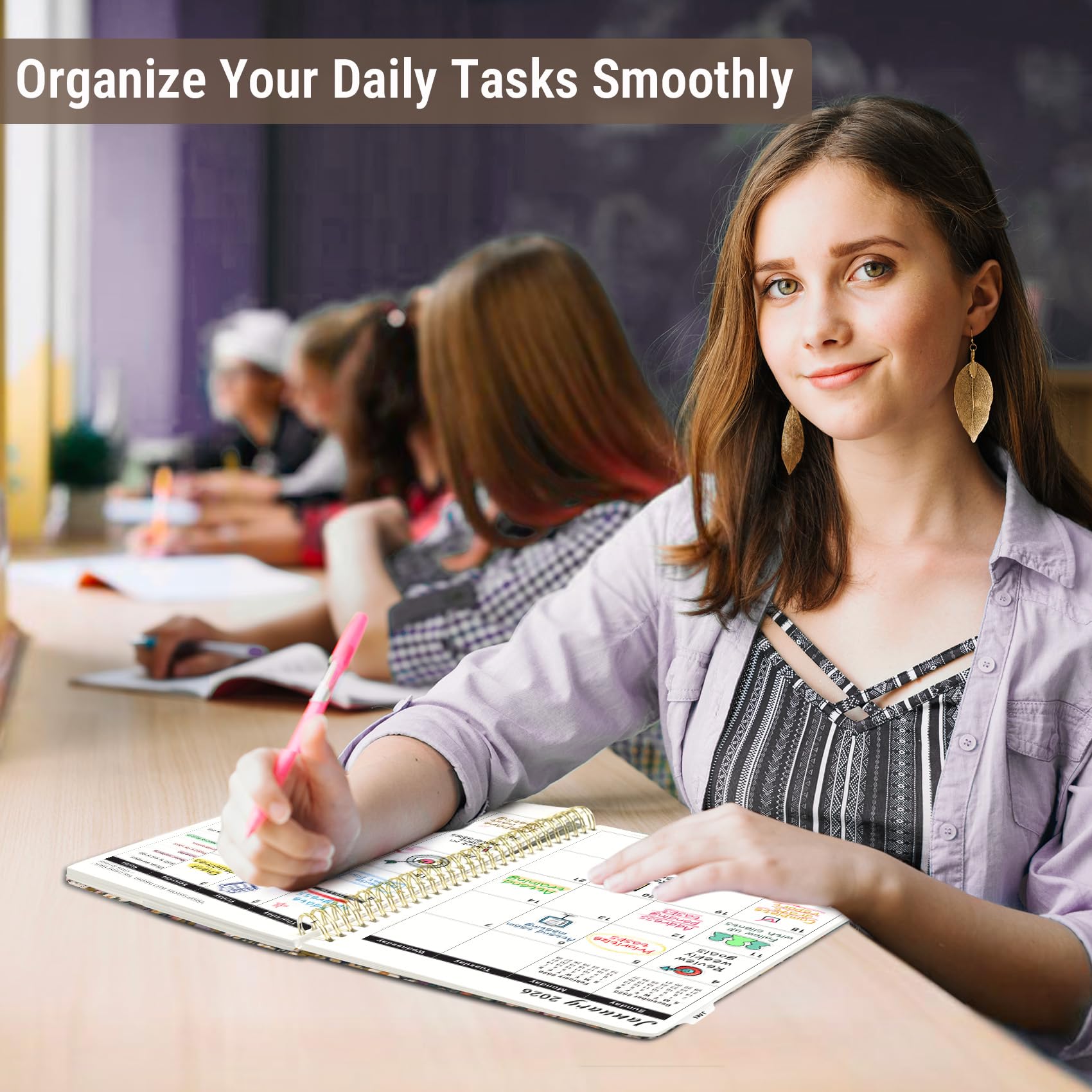 Hardcover 2026 Planner Weekly and Monthly Calendar Jan - Dec 2026 Planner Book with Tabs for Women Inner — view 6