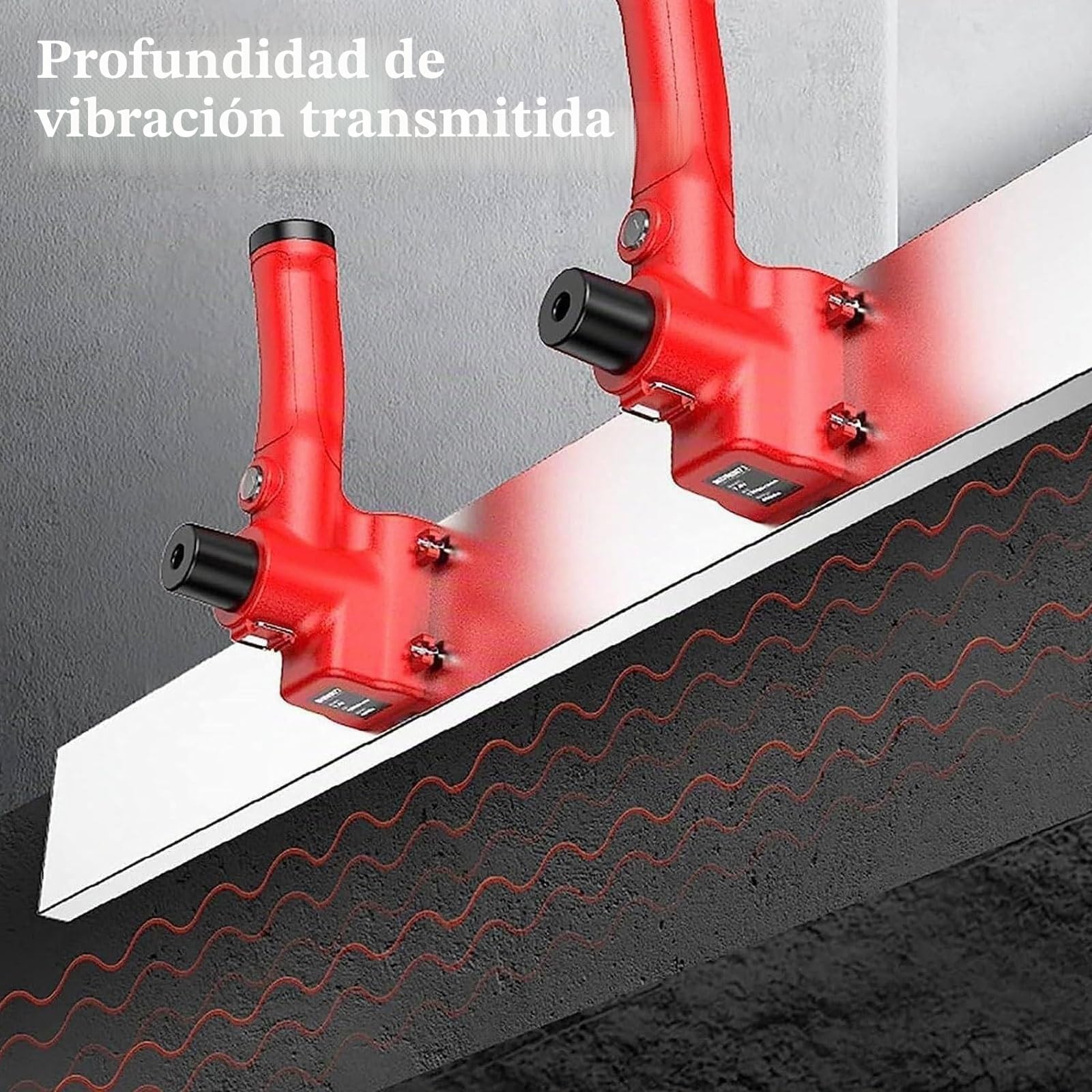 Paleta de hormigón eléctrica, vibrador de cemento con batería de 12000r/min con motor vibrador doble, regla de manipulación de nivelación vibratoria de solera de hormigón, mango antideslizante