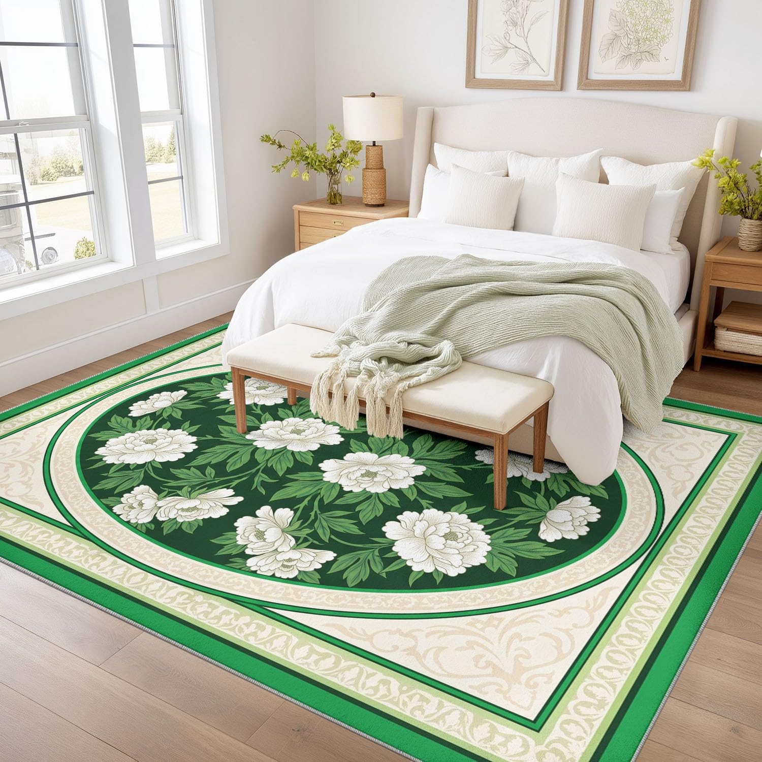 Générique Tapis de Enfant Oriental Élégant Fleurs Plante