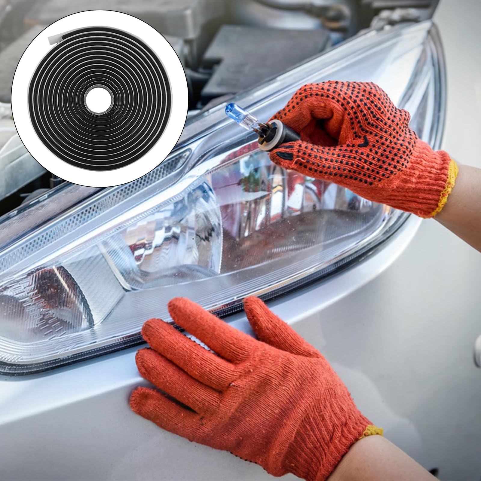 MeoZynxadril Nastro Butilico, Nero Nastro di Butile 9.5 mm x 4 m, Nastro di Butile Autoadesivo, Nastro Butilico Impermeabile, per Finestrini di Auto, Camion, Parabrezza, Finestre e Porte