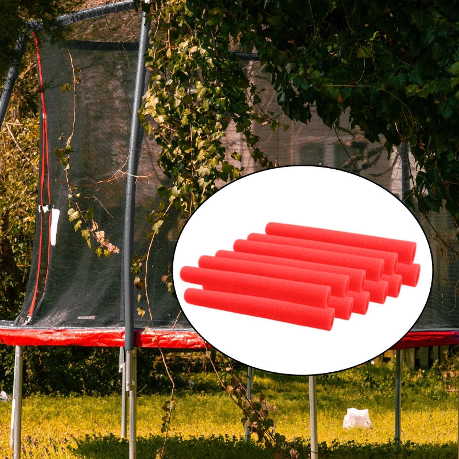Vaveren 12 Pieces Trampoline Pole Foam Sleeves, Trampoline Poles Covers, Lightweight Accessories, Protective Covers Replacement, Red