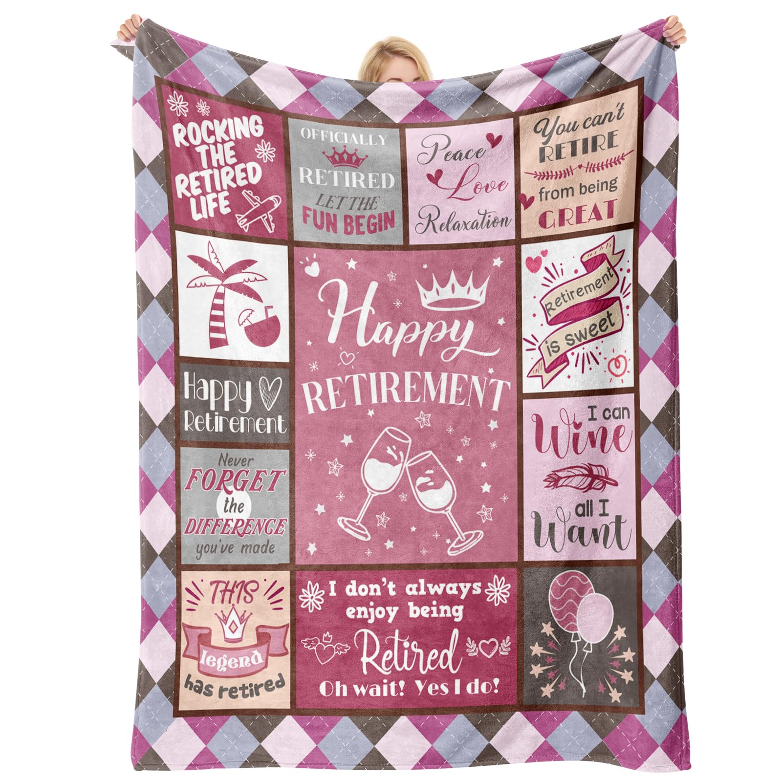 Retirement Gifts for Women Happy Retirement Blanket, Best Retirement Day