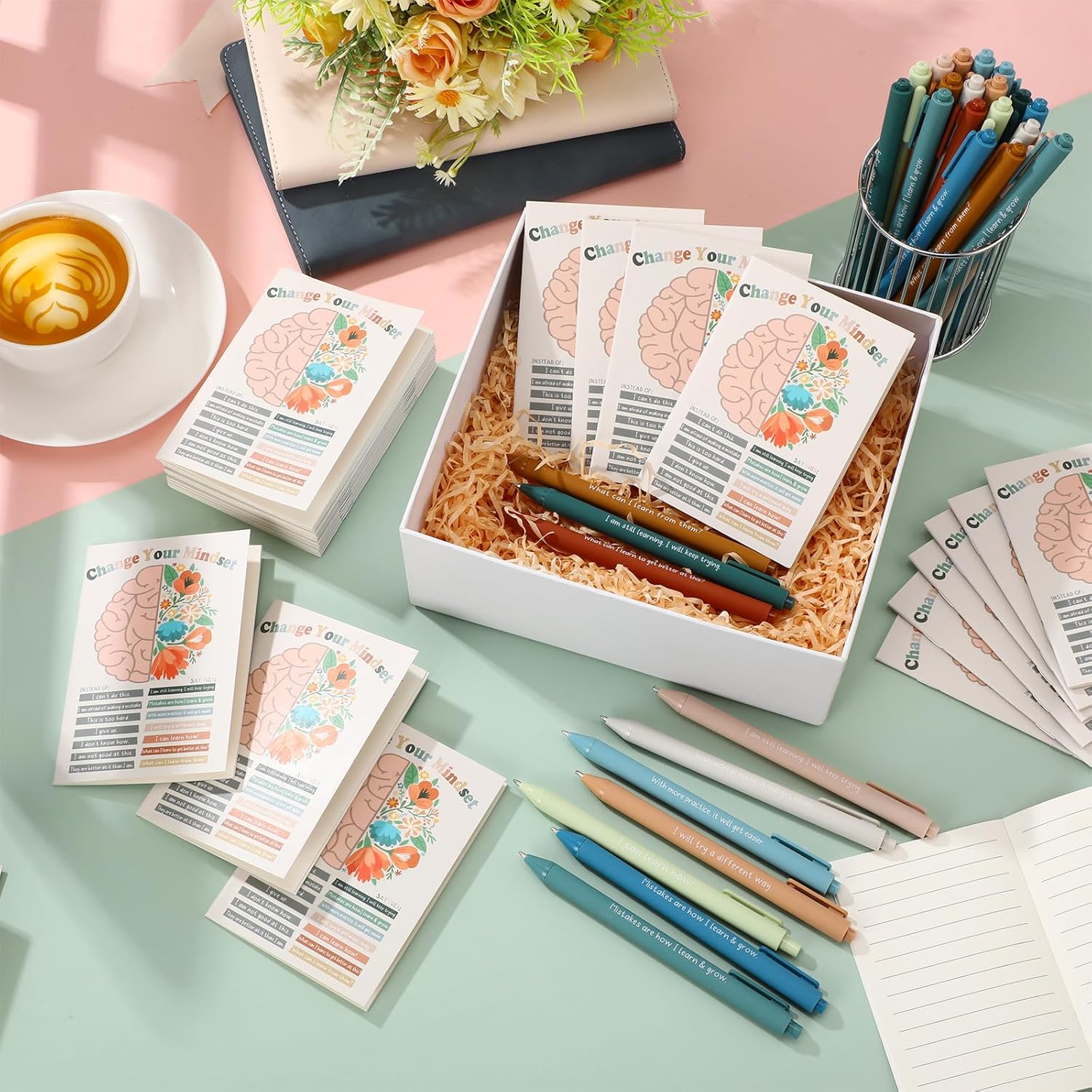 Janlaugh Bulk Journal Mental Health Awareness Notepad Pen for Teacher Back to School Gift Employee Women Men Motivational Gift Positive Wellness Student Inspirational Notebooks(60 Pcs,Mindset) - Image 5