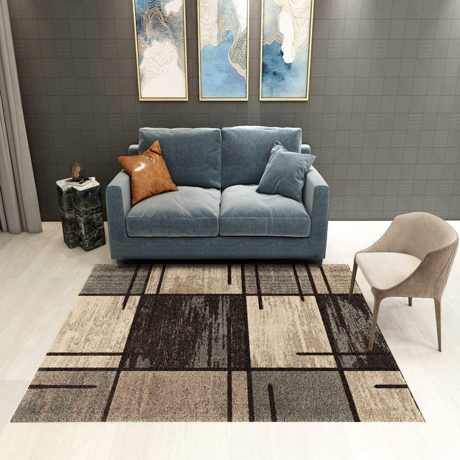 haiba Modern Style Rug Design Soft Touch Short Pile Carpet Area Rugs Non Shedding, 80x120cm
