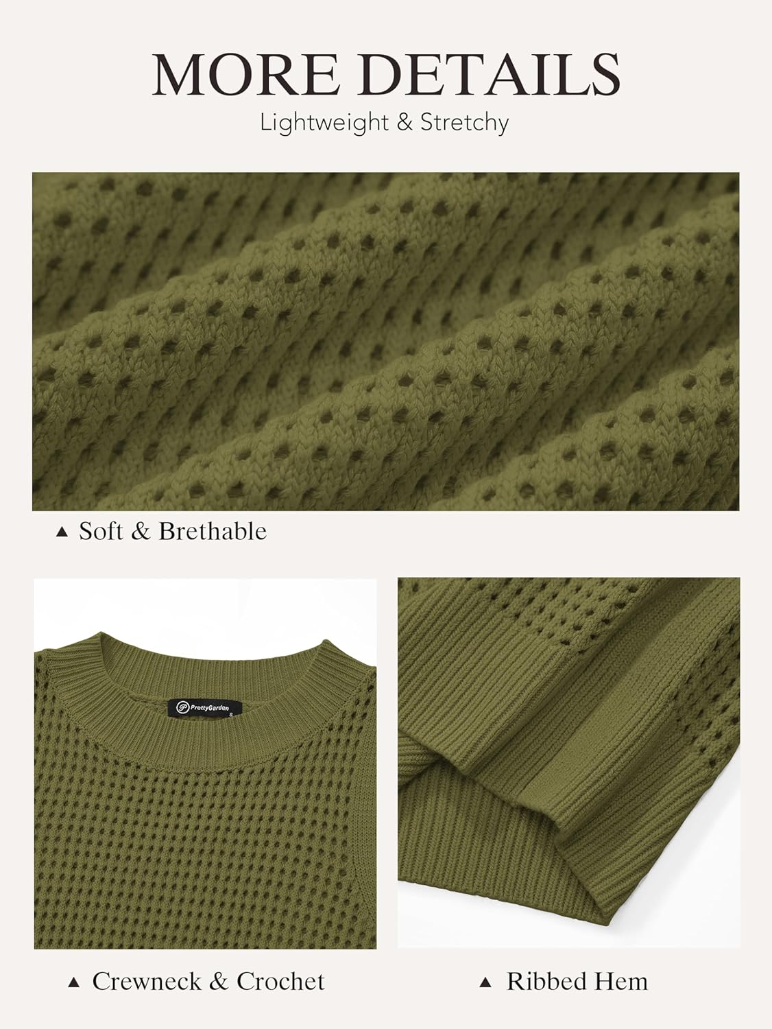 PRETTYGARDEN Summer Crochet Tank Tops for Women 2026 Casual Crewneck Hollow Out Loose Knit Sleeveless Sweater Vest Top Trendy - Image 6