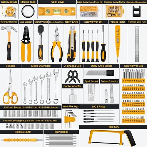 Miniatura 2 de Sundpey Home Tool Kit 300-Pcs - Household Auto Repair Tool Set - Complete General Mechanics Hand Tool Set for Handyman & Precision Screwdriver Set &
