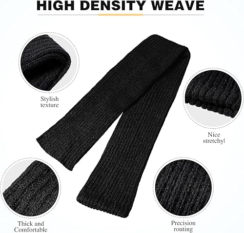 Miniatura 6 de SATINIOR 3 pares de calcetines de punto grueso de invierno extra largos para mujer, calentadores de pierna alta por encima de la rodilla, calcetines