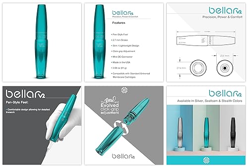 Miniatura 2 de Microbeau - Máquina de tatuaje Bellar V2 - Oro rosa - Pluma cosmética de tatuaje Microblading para aplicación de maquillaje con características