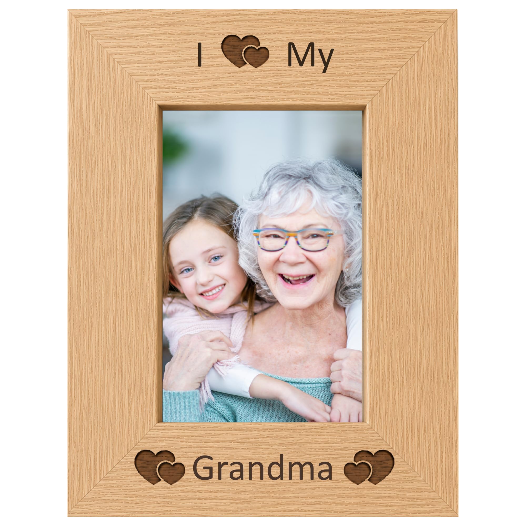 I Love My Grandma 6x4 Oak Effect Photo Picture Frame Keepsake Gift
