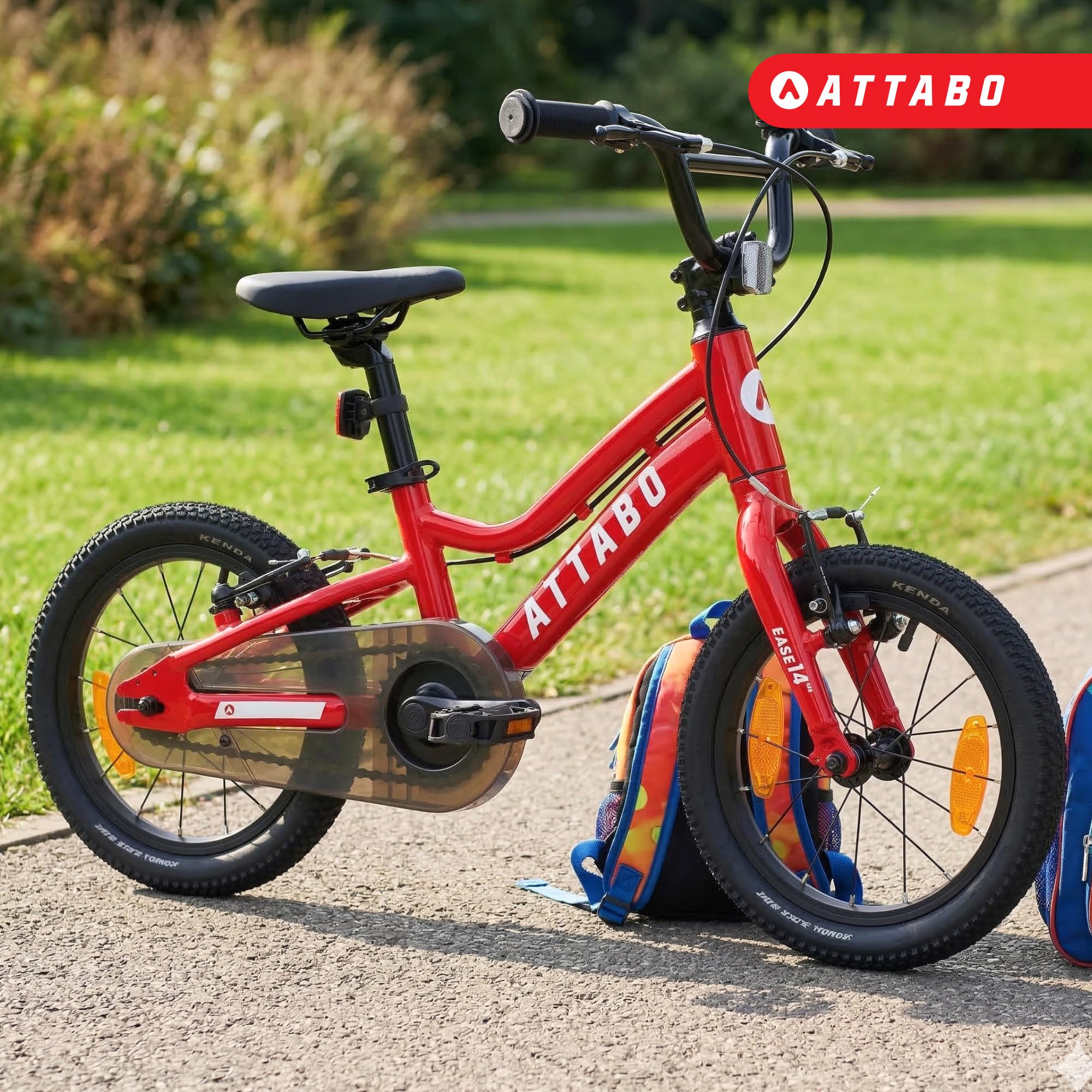 ATTABO Ease 14 Bicicletta per bambini telaio alluminio leggero ruote 14" portata 50 kg ergonomica stabile