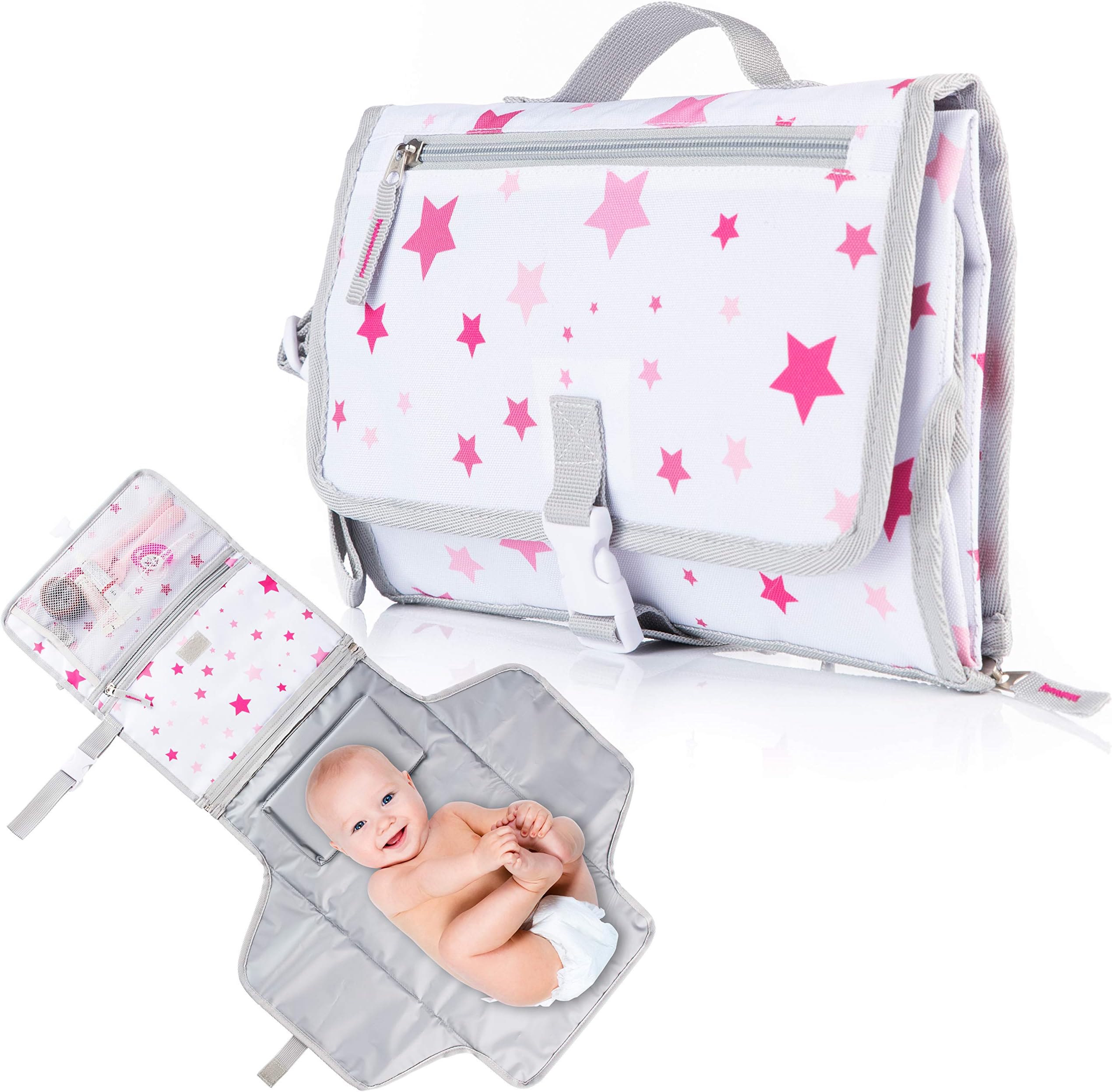 Portable Diaper Changing Pad for Girls by Ludivy - Lightweight Portable Changing Mat | Premium Quality Baby Changing Pad, Best of Baby Shower Registry List