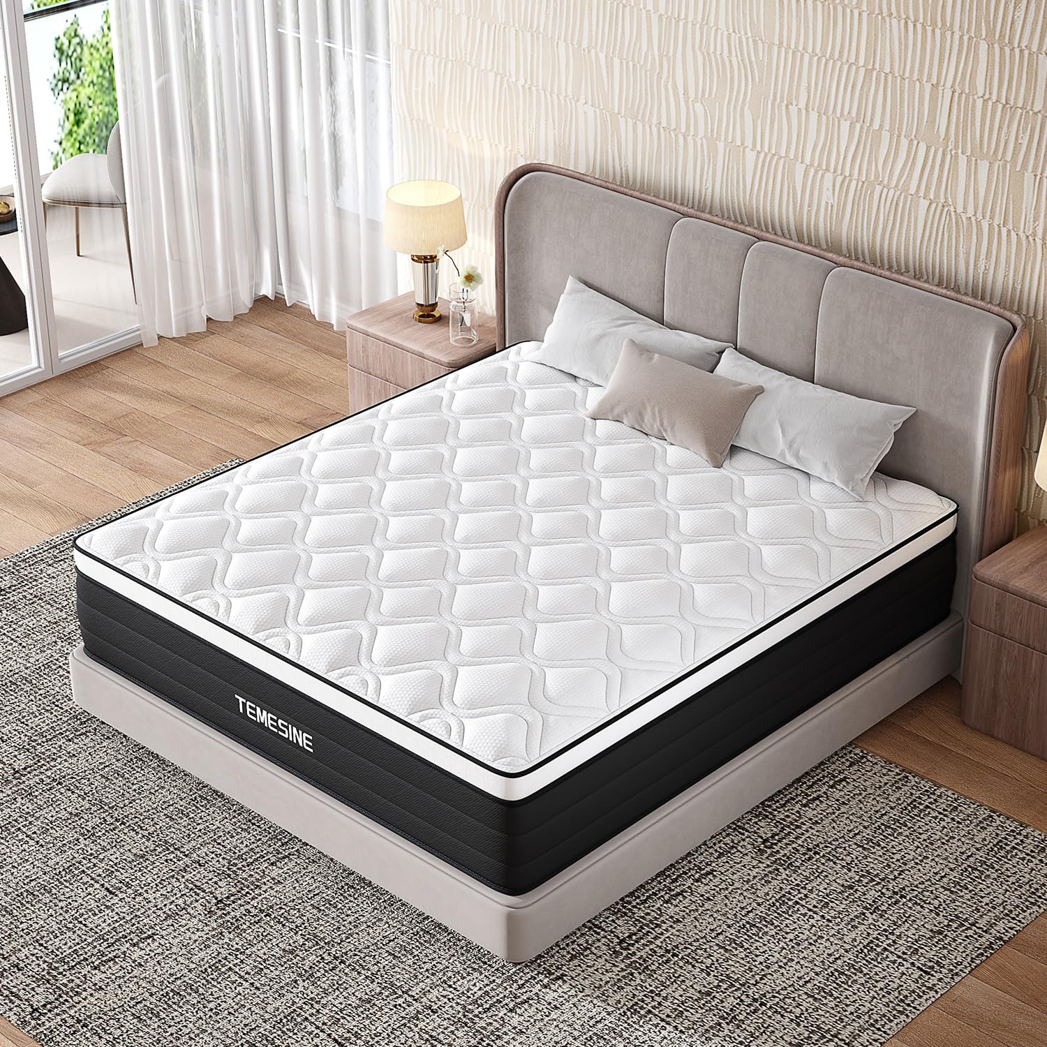 TEMESINE 14 Inch Queen Hybrid Mattress