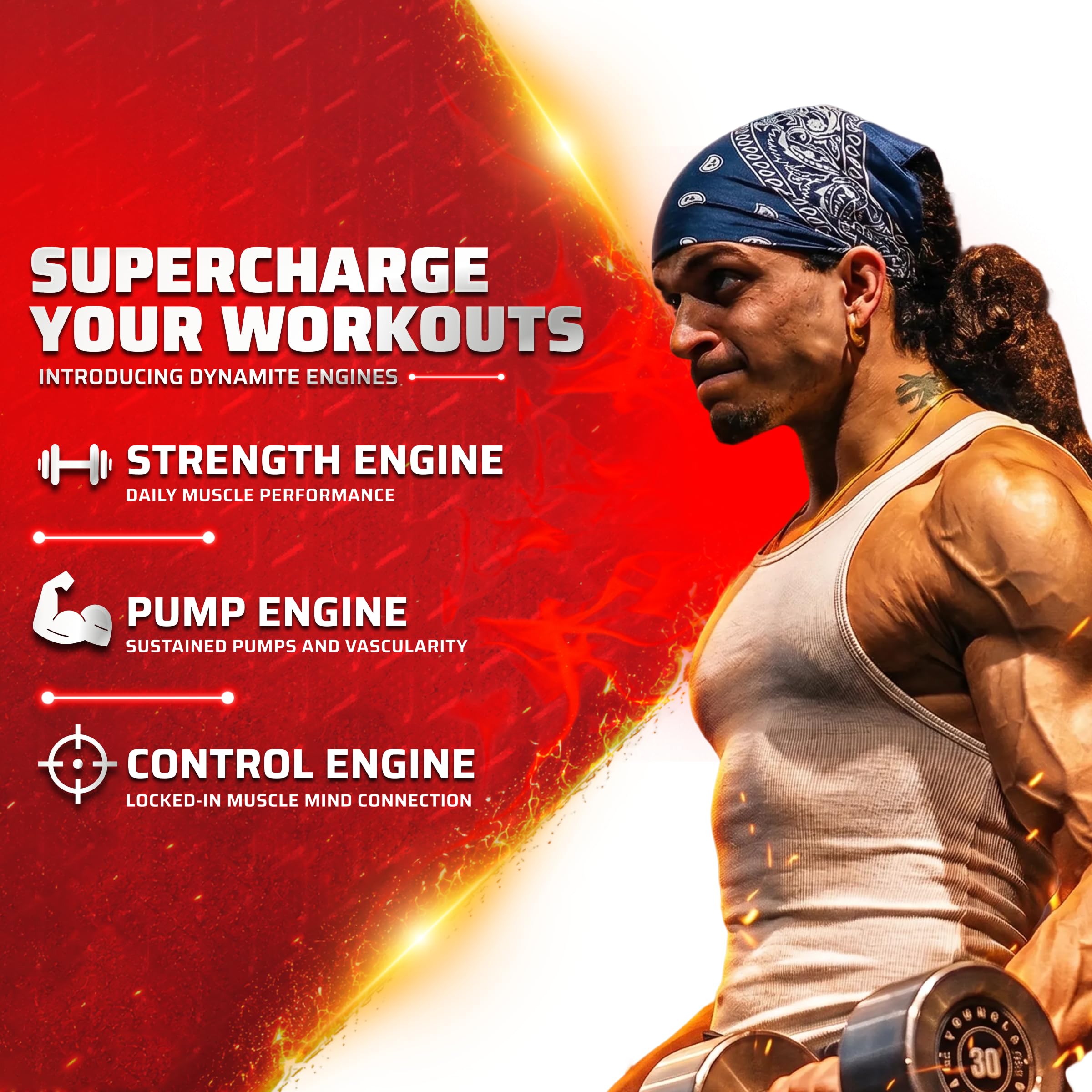 Dynamite Original Pre Workout For Men (30 Servings, Berry Burst) For Focus & Energy Boost With 6500mg Citrulline Complex | Preworkout Supplements For Men - 420g 3